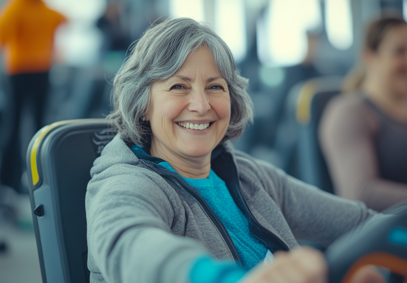 Зрілий чоловік медитує на природі